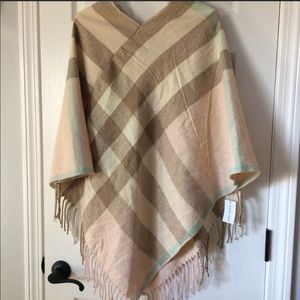 Rose Gold Cape Shawl Wrap Poncho One Size NWOT